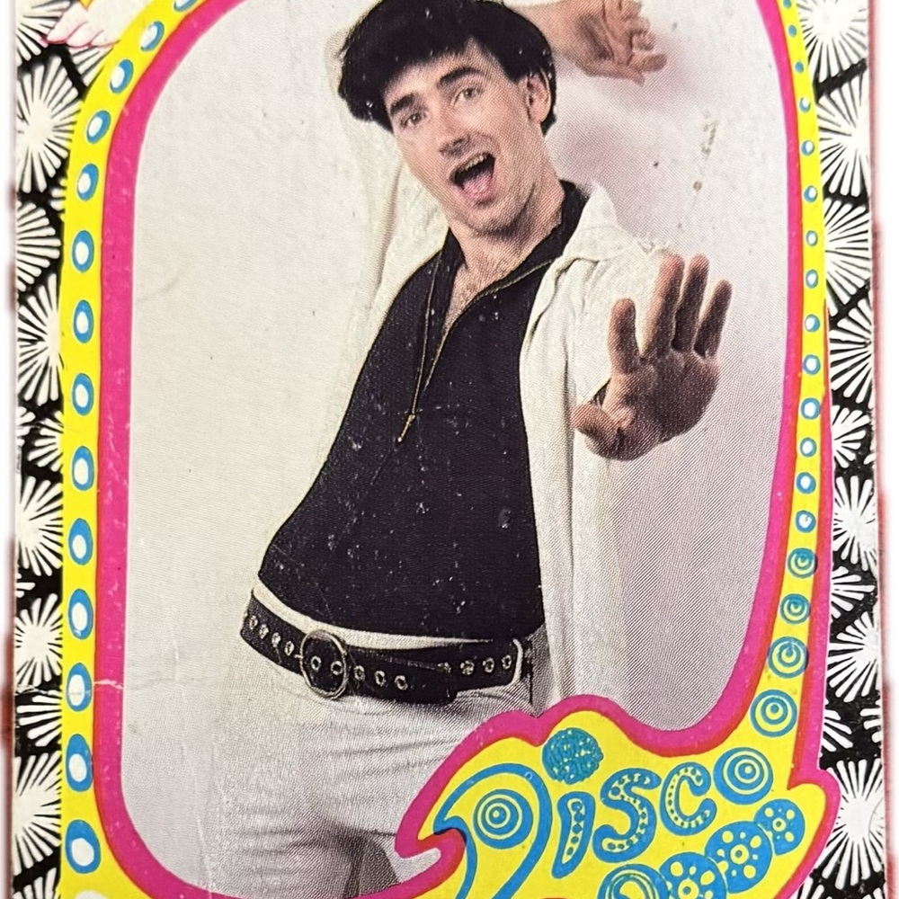 Retro Disco Poster with Black and White Outfit